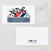 Bauhandyman Reparatur-Tool Grunge Business Visitenkarte (Vorne/Hinten)