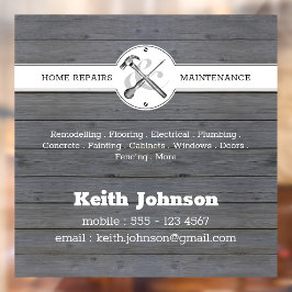 Bauhandyman Rustic Gray Wood Car Fensteraufkleber