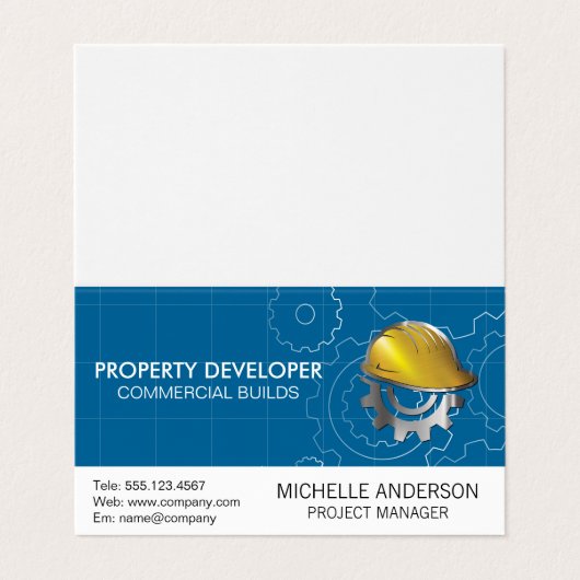 Bauharthut | Geber Visitenkarten (Außenseite Aufgefaltet)