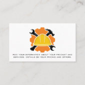 Bauharthut und -tools | Blue Collar Visitenkarte (Rückseite)