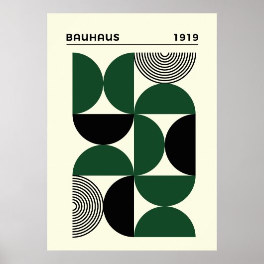 Bauhaus 1919 Geometric Circles Print, home decor Poster (Vorne)