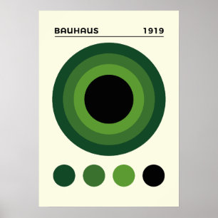 Bauhaus 1919 Konzentrische Kreise Kunst, Wohndekor Poster