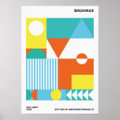Bauhaus Abstract Poster Orange Teal (Vorne)