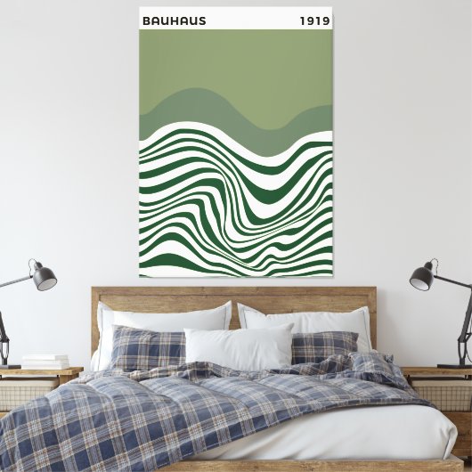 Bauhaus Abstract Wave Wall Art, home decor, Leinwanddruck (Insitu (Schlafzimmer))