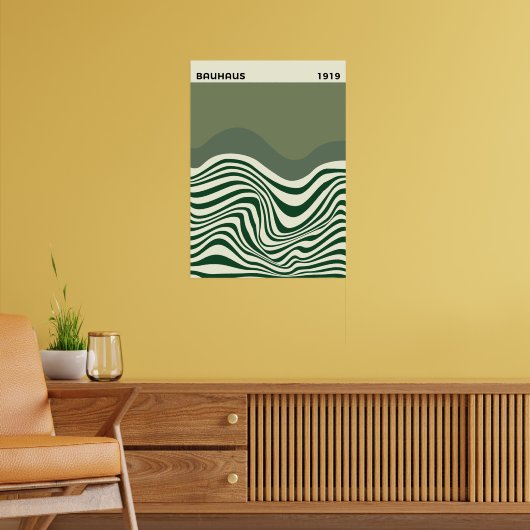Bauhaus Abstract Wave Wall Art, home decor, Poster (Wohnzimmer 2)