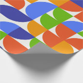 Bauhaus Abstrakt Geometrie Muster in Blue Green Geschenkpapier (Ecke)