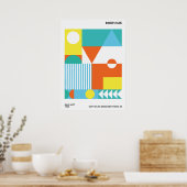 Bauhaus Abstrakter Poster Orange Türkis (Küche)