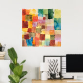 Bauhaus Abstraktes Aquarellpflaster. Poster (Heimbüro)