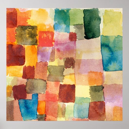Bauhaus Abstraktes Aquarellpflaster. Poster (Vorne)