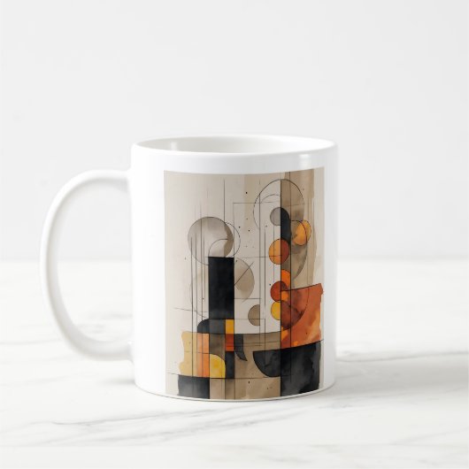 Bauhaus Aquarell abstrakte Tasse (Links)