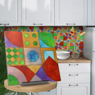Bauhaus Aquarell geometrisch abstrakt N4 Fliese