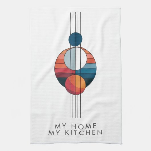 Bauhaus Art in five lines and spheres Geschirrtuch (Vertikal)