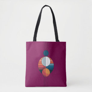 Bauhaus Art in fünf Linien und Sphären auf rot Tasche