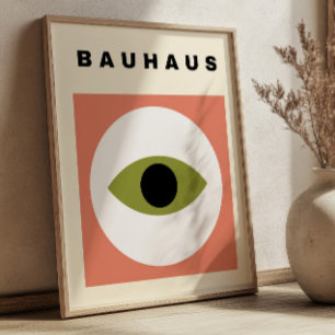 Bauhaus-Augenillustration Mitte des Jahrhunderts M Poster