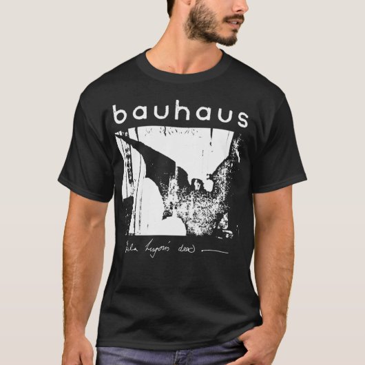 Bauhaus - Bat Wings - Bela Lugosis tote weiße Vin T-Shirt (Vorderseite)