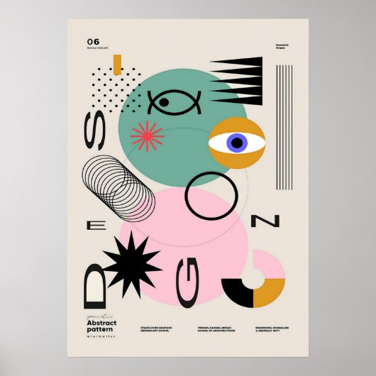 Bauhaus, Bauhaus-Design, modernes Design, geometri Poster (Vorne)