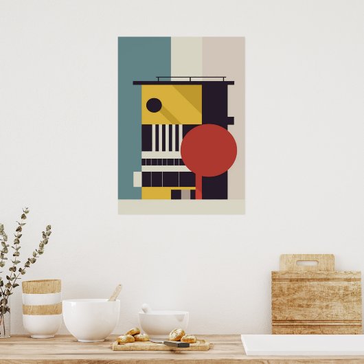 Bauhaus, Bauhaus-Design, modernes Design, geometri Poster (Küche)