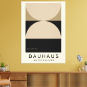 Bauhaus Beige Black Half Circle Modern Art Print Leinwanddruck (Insitu (Wohnzimmer))