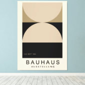 Bauhaus Beige Black Half Circle Modern Art Print Leinwanddruck (Insitu (Holzboden))