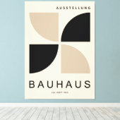 Bauhaus Beige Schwarz Geometrisch Viertelkreis Leinwanddruck (Insitu (Holzboden))