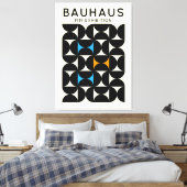Bauhaus Black Geometric Grid Art Print 1919 Leinwanddruck (Insitu (Schlafzimmer))