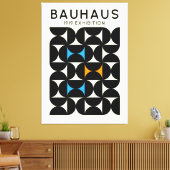 Bauhaus Black Geometric Grid Art Print 1919 Leinwanddruck (Insitu (Wohnzimmer))