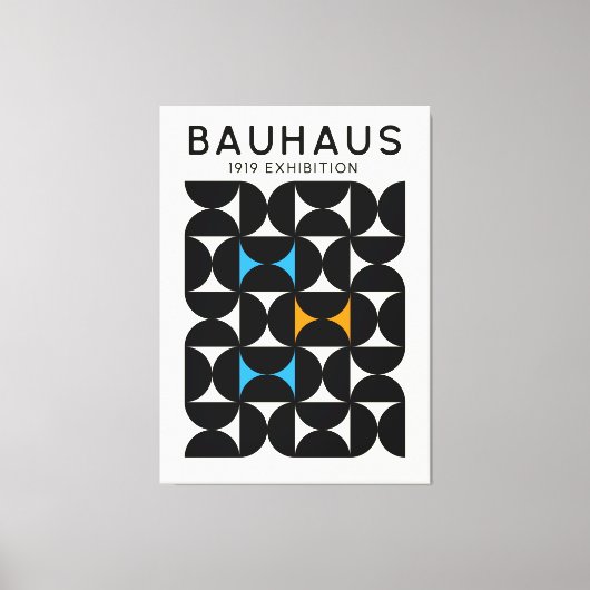 Bauhaus Black Geometric Grid Art Print 1919 Leinwanddruck (Vorderseite)