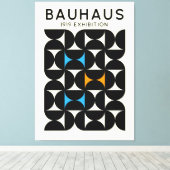 Bauhaus Black Geometric Grid Art Print 1919 Leinwanddruck (Insitu (Holzboden))