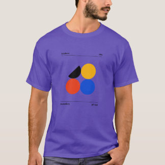 Bauhaus Circles and Semicircle Red Blue Yellow Bla T-Shirt