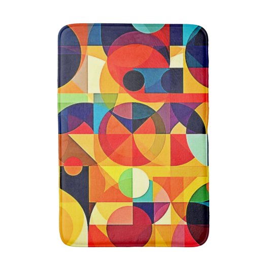 Bauhaus Color Geometry Design Badematte (Vorderseite Vertikal)