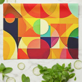 Bauhaus Color Geometry Design Geschirrtuch (Gefaltet)