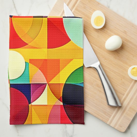 Bauhaus Color Geometry Design Geschirrtuch (Viertel Falte)