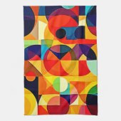 Bauhaus Color Geometry Design Geschirrtuch (Vertikal)