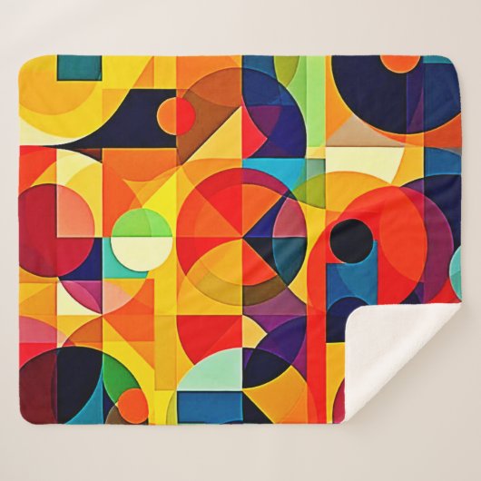 Bauhaus Color Geometry Design Sherpadecke (Vorderseite (Horizontal))