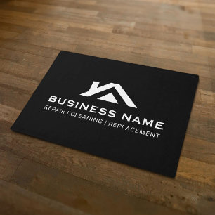 Bauhaus Dachlogo Real Anwesen Schwarz Fußmatte
