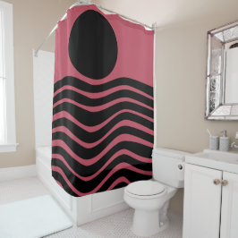 Bauhaus Deep Pink Abstrakt Duschvorhang
