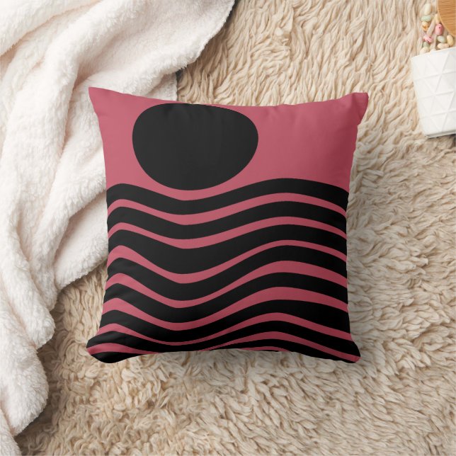 Bauhaus Deep Pink Abstrakt Kissen (Decke)