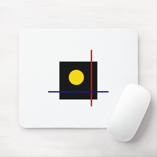 Bauhaus Design Geometrie Art Black Zusammensetzung Mousepad (Mit Mouse)