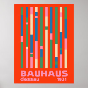 Bauhaus Dessau 1931 Farbige modernistische Abstrak Poster