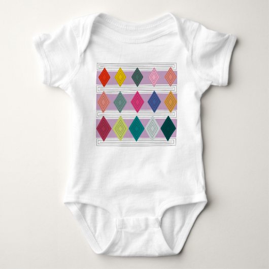 Bauhaus Diamond Quilt Baby Strampler (Vorderseite)