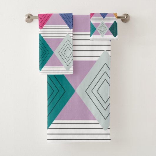 Bauhaus Diamond Quilt Badhandtuch Set (Insitu)
