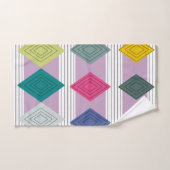 Bauhaus Diamond Quilt Badhandtuch Set (Handtuch)