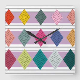 Bauhaus Diamond Quilt Quadratische Wanduhr