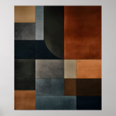 Bauhaus erdiger geometrischer Muster Abstract Post Poster (Vorne)