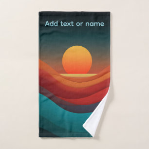 Bauhaus Erdiges Sonnenuntergangs-Wellen Minimalist Handtuch