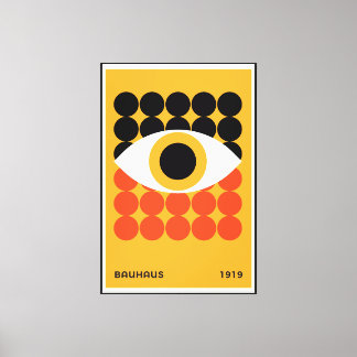 Bauhaus Eye Geometrischer Kunstdruck Orange 1919 Leinwanddruck