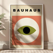 Bauhaus Eye Illustration Mid Century Modern Retro Poster