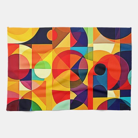 Bauhaus-Farbgeometrie-Design Geschirrtuch (Horizontal)