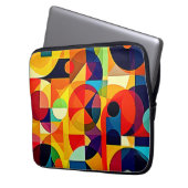 Bauhaus-Farbgeometrie-Design Laptopschutzhülle (Vorderseite Links)