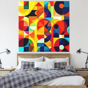 Bauhaus-Farbgeometrie-Design Leinwanddruck